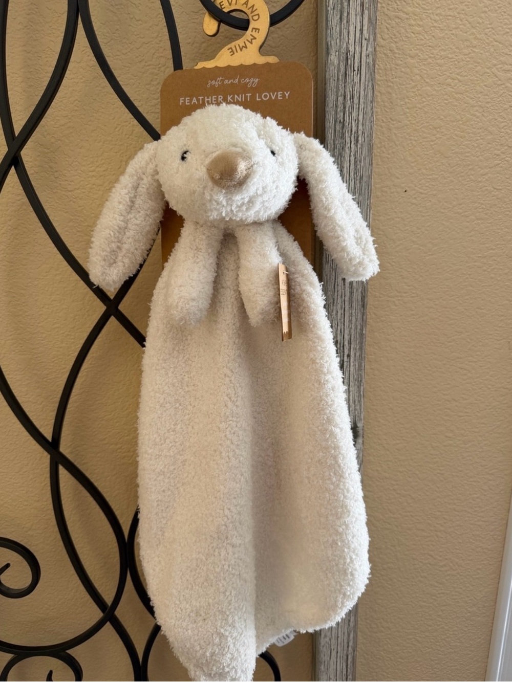 Feather Knit Lovey 
Baby Essentials Cream Plush Bunny Lovey